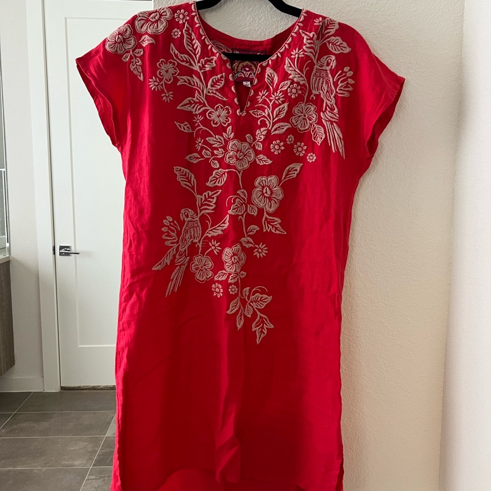 Johnny Was Red Floral Embroidered Women's Dredd